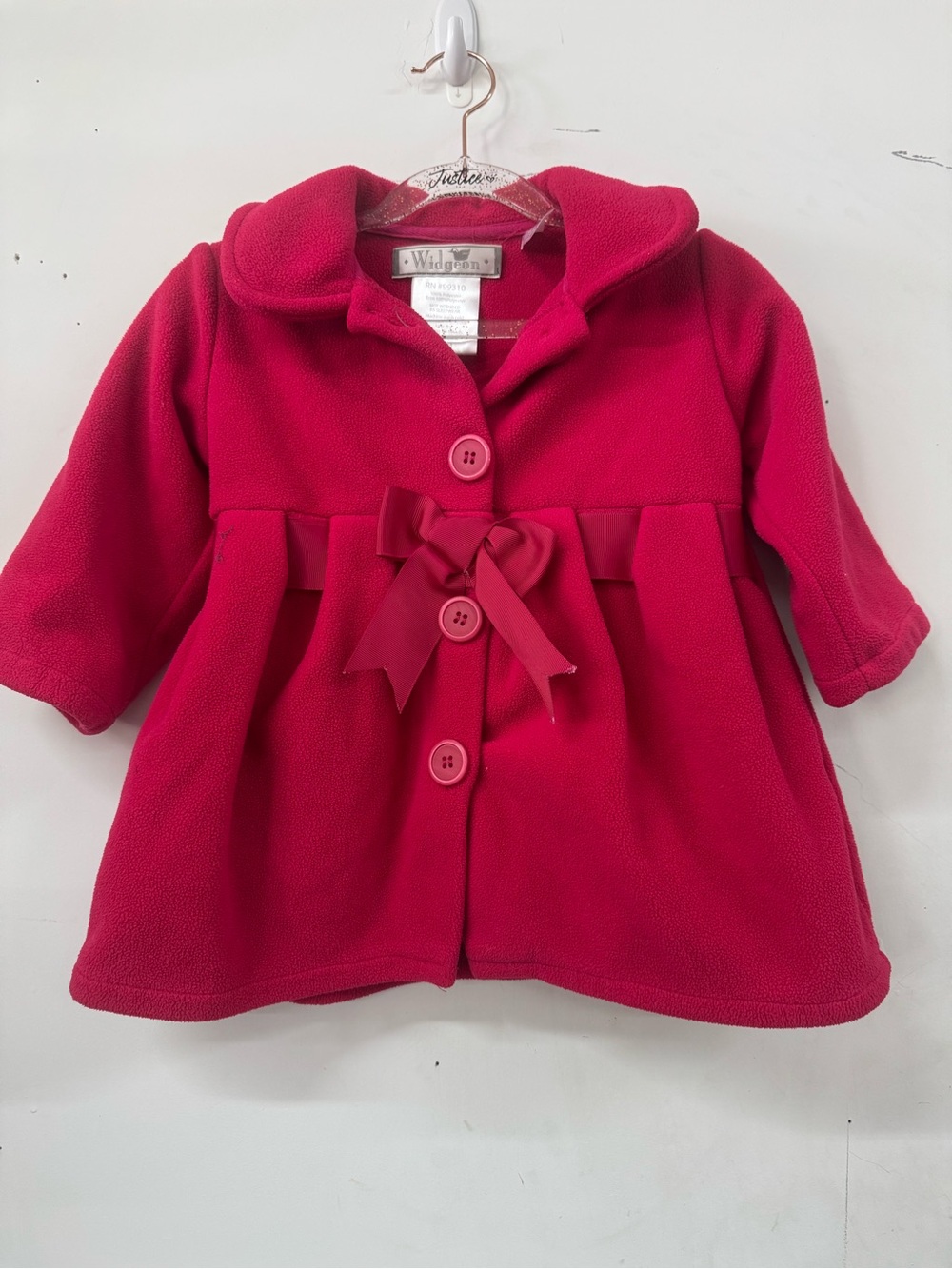 Widgeon Infant Pink Bow Pea Coat 24mos